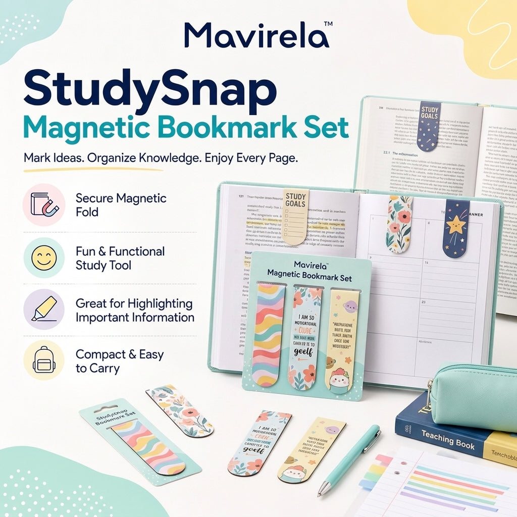 Mavirela™ StudySnap Magnetic Bookmark Set